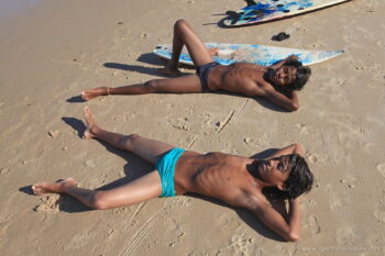 Lads Fighting on the Beach